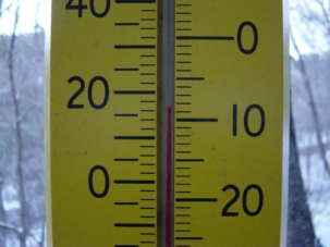 温度計は-８．５℃